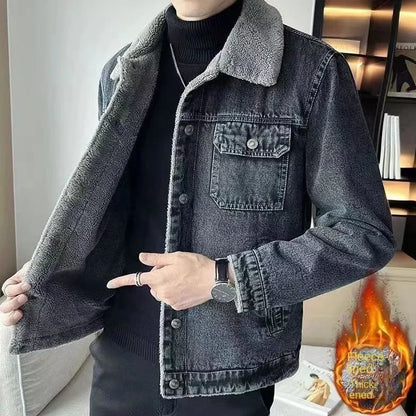 Men’s Winter Sherpa-Lined Denim Jacket