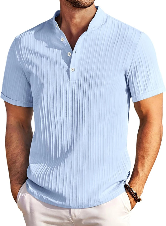 Men’s Textured Henley Shirt