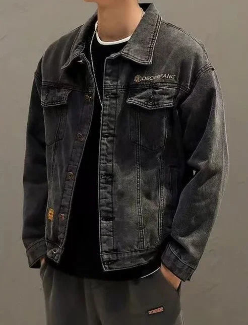 Vintage Black Washed Denim Jacket