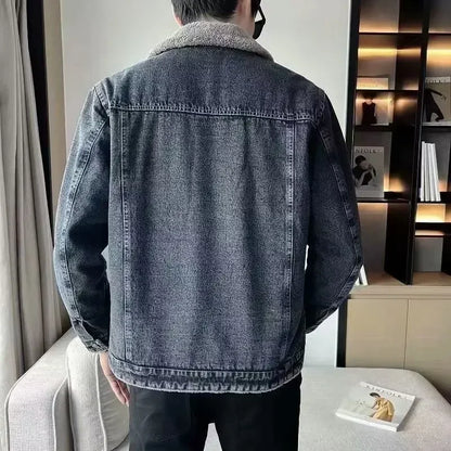 Men’s Winter Sherpa-Lined Denim Jacket