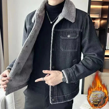 Men’s Winter Sherpa-Lined Denim Jacket