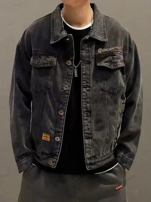 Vintage Black Washed Denim Jacket